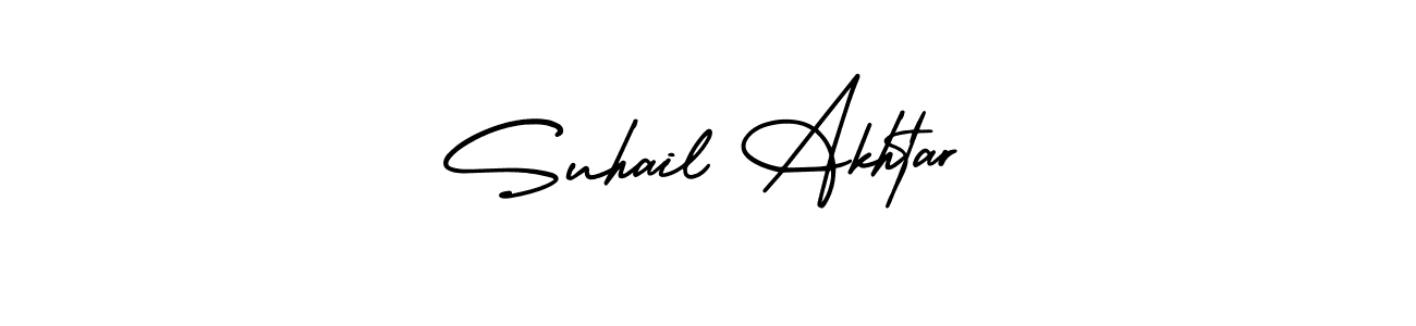 This is the best signature style for the Suhail Akhtar name. Also you like these signature font (AmerikaSignatureDemo-Regular). Mix name signature. Suhail Akhtar signature style 3 images and pictures png