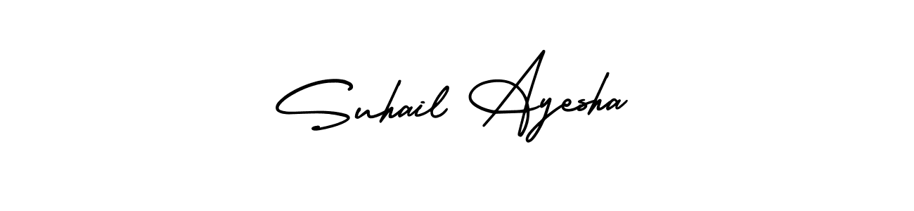 Create a beautiful signature design for name Suhail Ayesha. With this signature (AmerikaSignatureDemo-Regular) fonts, you can make a handwritten signature for free. Suhail Ayesha signature style 3 images and pictures png