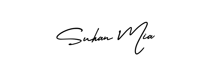 Create a beautiful signature design for name Suhan Mia. With this signature (AmerikaSignatureDemo-Regular) fonts, you can make a handwritten signature for free. Suhan Mia signature style 3 images and pictures png