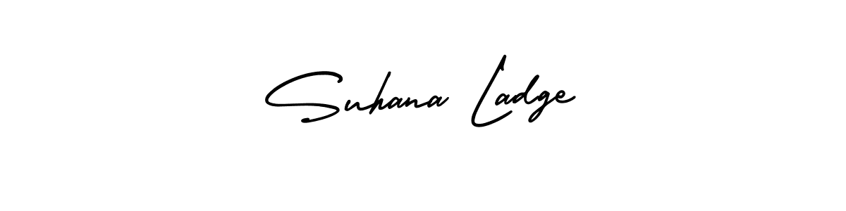 Make a beautiful signature design for name Suhana Ladge. With this signature (AmerikaSignatureDemo-Regular) style, you can create a handwritten signature for free. Suhana Ladge signature style 3 images and pictures png