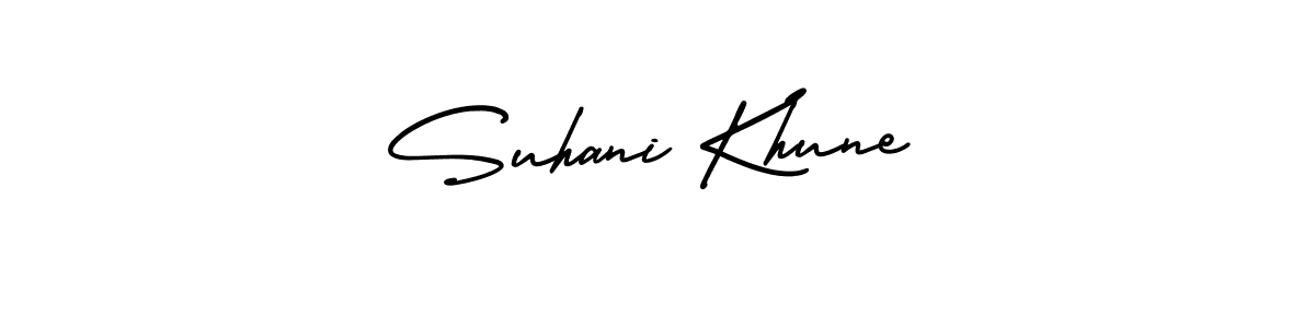 Similarly AmerikaSignatureDemo-Regular is the best handwritten signature design. Signature creator online .You can use it as an online autograph creator for name Suhani Khune. Suhani Khune signature style 3 images and pictures png