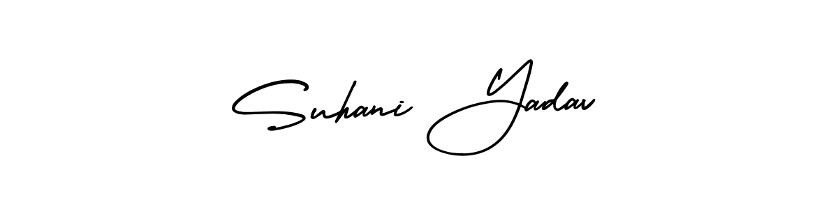 How to make Suhani Yadav signature? AmerikaSignatureDemo-Regular is a professional autograph style. Create handwritten signature for Suhani Yadav name. Suhani Yadav signature style 3 images and pictures png