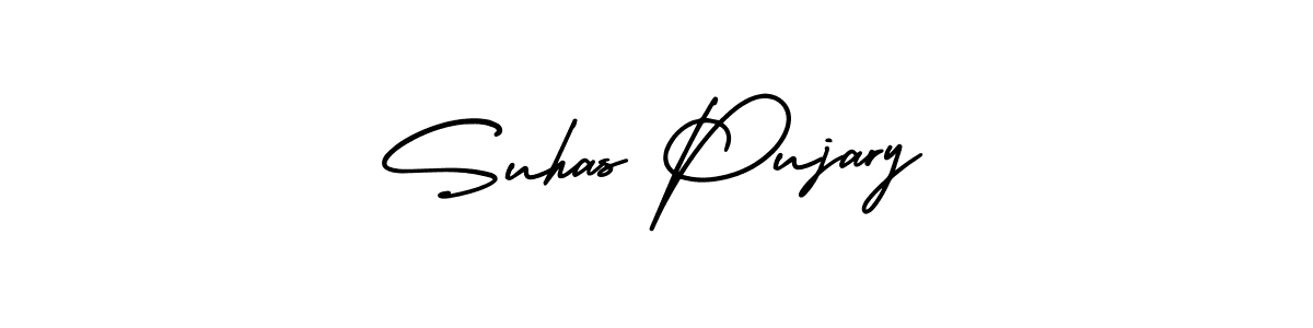 AmerikaSignatureDemo-Regular is a professional signature style that is perfect for those who want to add a touch of class to their signature. It is also a great choice for those who want to make their signature more unique. Get Suhas Pujary name to fancy signature for free. Suhas Pujary signature style 3 images and pictures png