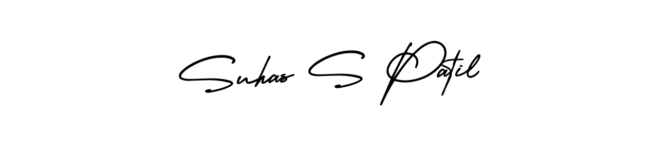 You should practise on your own different ways (AmerikaSignatureDemo-Regular) to write your name (Suhas S Patil) in signature. don't let someone else do it for you. Suhas S Patil signature style 3 images and pictures png