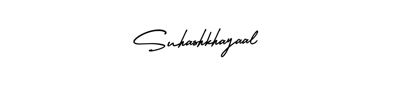 The best way (AmerikaSignatureDemo-Regular) to make a short signature is to pick only two or three words in your name. The name Suhashkhayaal include a total of six letters. For converting this name. Suhashkhayaal signature style 3 images and pictures png