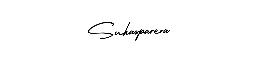 How to make Suhasparera name signature. Use AmerikaSignatureDemo-Regular style for creating short signs online. This is the latest handwritten sign. Suhasparera signature style 3 images and pictures png