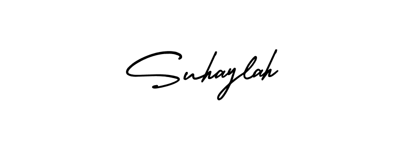 How to make Suhaylah name signature. Use AmerikaSignatureDemo-Regular style for creating short signs online. This is the latest handwritten sign. Suhaylah signature style 3 images and pictures png