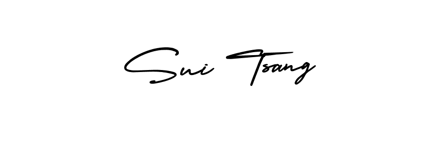 You should practise on your own different ways (AmerikaSignatureDemo-Regular) to write your name (Sui Tsang) in signature. don't let someone else do it for you. Sui Tsang signature style 3 images and pictures png