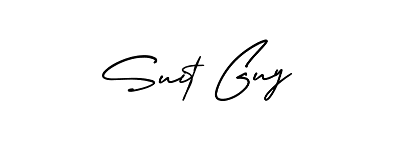 How to make Suit Guy name signature. Use AmerikaSignatureDemo-Regular style for creating short signs online. This is the latest handwritten sign. Suit Guy signature style 3 images and pictures png