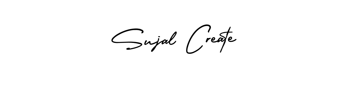 You should practise on your own different ways (AmerikaSignatureDemo-Regular) to write your name (Sujal Create) in signature. don't let someone else do it for you. Sujal Create signature style 3 images and pictures png