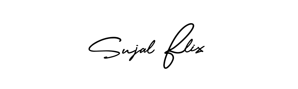 The best way (AmerikaSignatureDemo-Regular) to make a short signature is to pick only two or three words in your name. The name Sujal Flix include a total of six letters. For converting this name. Sujal Flix signature style 3 images and pictures png