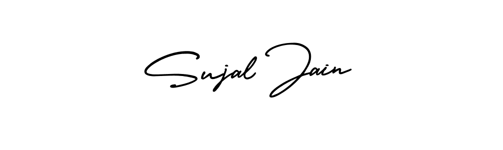 This is the best signature style for the Sujal Jain name. Also you like these signature font (AmerikaSignatureDemo-Regular). Mix name signature. Sujal Jain signature style 3 images and pictures png