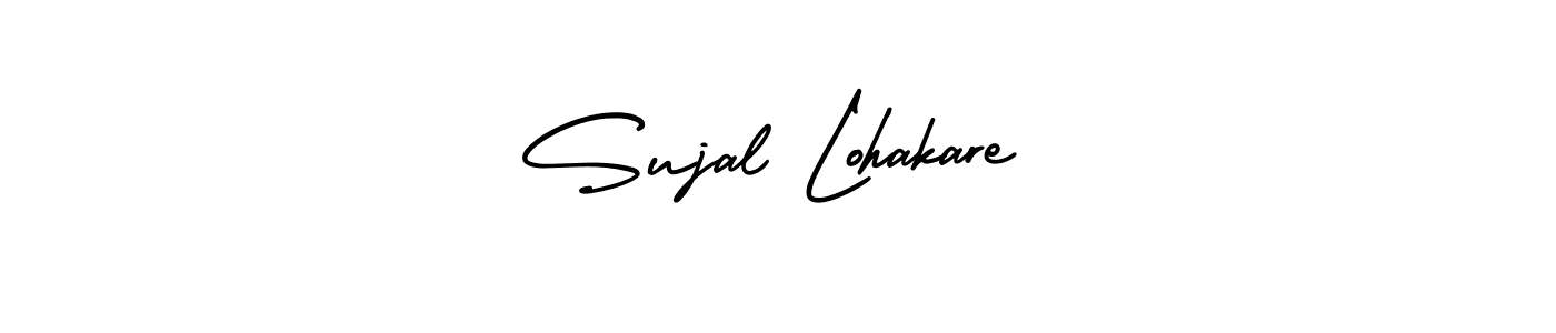 The best way (AmerikaSignatureDemo-Regular) to make a short signature is to pick only two or three words in your name. The name Sujal Lohakare include a total of six letters. For converting this name. Sujal Lohakare signature style 3 images and pictures png