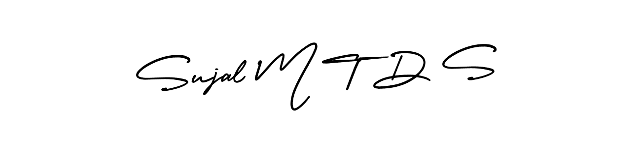 Use a signature maker to create a handwritten signature online. With this signature software, you can design (AmerikaSignatureDemo-Regular) your own signature for name Sujal M T D S. Sujal M T D S signature style 3 images and pictures png