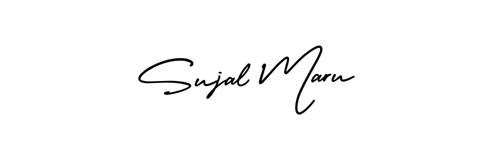 if you are searching for the best signature style for your name Sujal Maru. so please give up your signature search. here we have designed multiple signature styles  using AmerikaSignatureDemo-Regular. Sujal Maru signature style 3 images and pictures png
