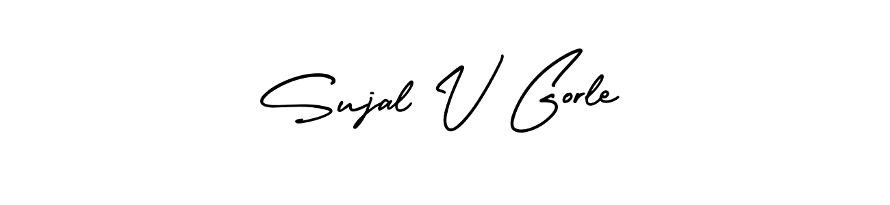 How to make Sujal V Gorle name signature. Use AmerikaSignatureDemo-Regular style for creating short signs online. This is the latest handwritten sign. Sujal V Gorle signature style 3 images and pictures png