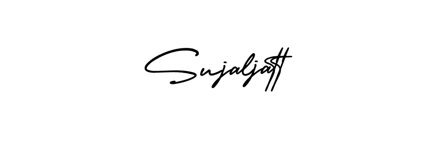 You should practise on your own different ways (AmerikaSignatureDemo-Regular) to write your name (Sujaljatt) in signature. don't let someone else do it for you. Sujaljatt signature style 3 images and pictures png