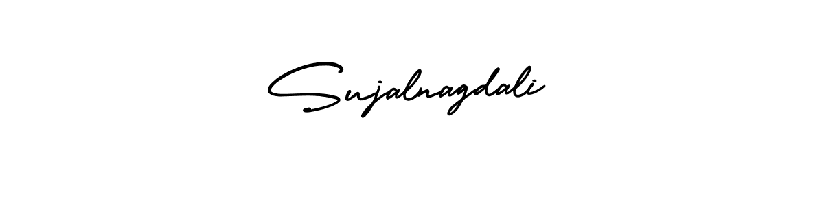 The best way (AmerikaSignatureDemo-Regular) to make a short signature is to pick only two or three words in your name. The name Sujalnagdali include a total of six letters. For converting this name. Sujalnagdali signature style 3 images and pictures png