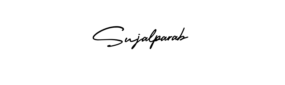 Sujalparab stylish signature style. Best Handwritten Sign (AmerikaSignatureDemo-Regular) for my name. Handwritten Signature Collection Ideas for my name Sujalparab. Sujalparab signature style 3 images and pictures png