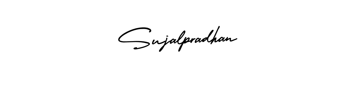 This is the best signature style for the Sujalpradhan name. Also you like these signature font (AmerikaSignatureDemo-Regular). Mix name signature. Sujalpradhan signature style 3 images and pictures png
