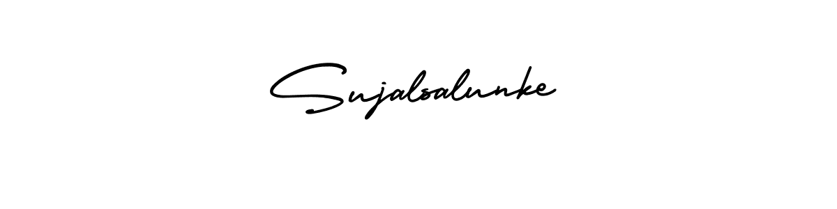 This is the best signature style for the Sujalsalunke name. Also you like these signature font (AmerikaSignatureDemo-Regular). Mix name signature. Sujalsalunke signature style 3 images and pictures png