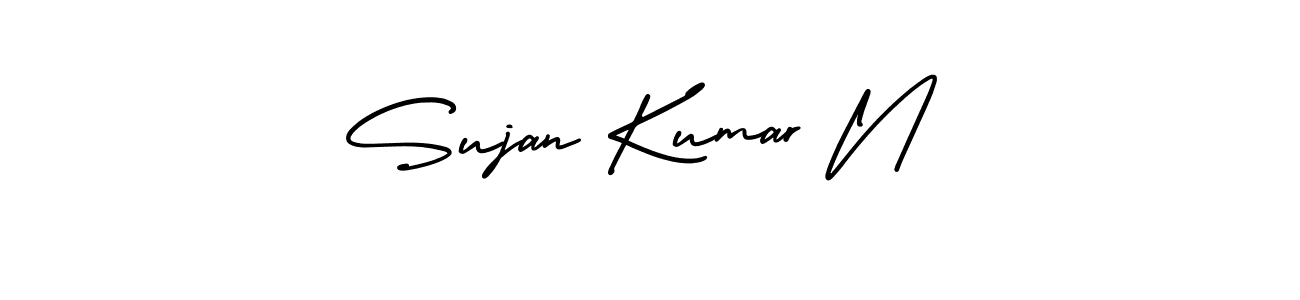 Make a beautiful signature design for name Sujan Kumar N. With this signature (AmerikaSignatureDemo-Regular) style, you can create a handwritten signature for free. Sujan Kumar N signature style 3 images and pictures png