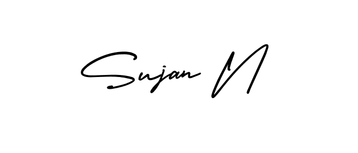 Use a signature maker to create a handwritten signature online. With this signature software, you can design (AmerikaSignatureDemo-Regular) your own signature for name Sujan N. Sujan N signature style 3 images and pictures png