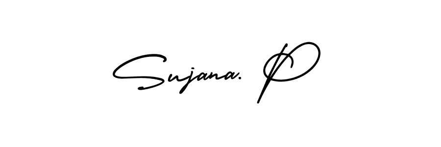 if you are searching for the best signature style for your name Sujana. P. so please give up your signature search. here we have designed multiple signature styles  using AmerikaSignatureDemo-Regular. Sujana. P signature style 3 images and pictures png