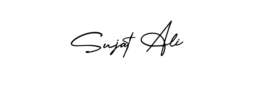 The best way (AmerikaSignatureDemo-Regular) to make a short signature is to pick only two or three words in your name. The name Sujat Ali include a total of six letters. For converting this name. Sujat Ali signature style 3 images and pictures png