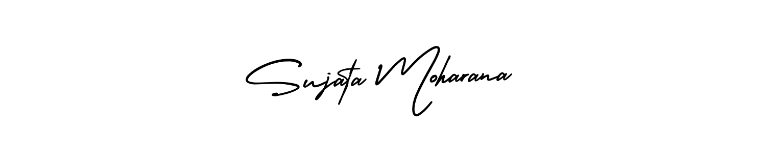 The best way (AmerikaSignatureDemo-Regular) to make a short signature is to pick only two or three words in your name. The name Sujata Moharana include a total of six letters. For converting this name. Sujata Moharana signature style 3 images and pictures png