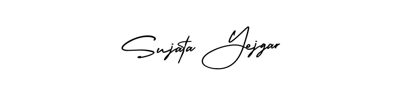 This is the best signature style for the Sujata Yejgar name. Also you like these signature font (AmerikaSignatureDemo-Regular). Mix name signature. Sujata Yejgar signature style 3 images and pictures png
