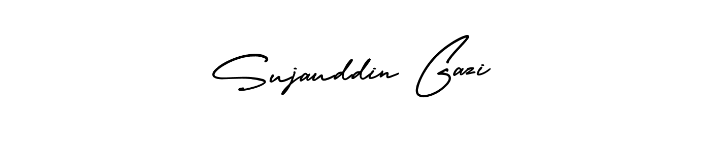 This is the best signature style for the Sujauddin Gazi name. Also you like these signature font (AmerikaSignatureDemo-Regular). Mix name signature. Sujauddin Gazi signature style 3 images and pictures png