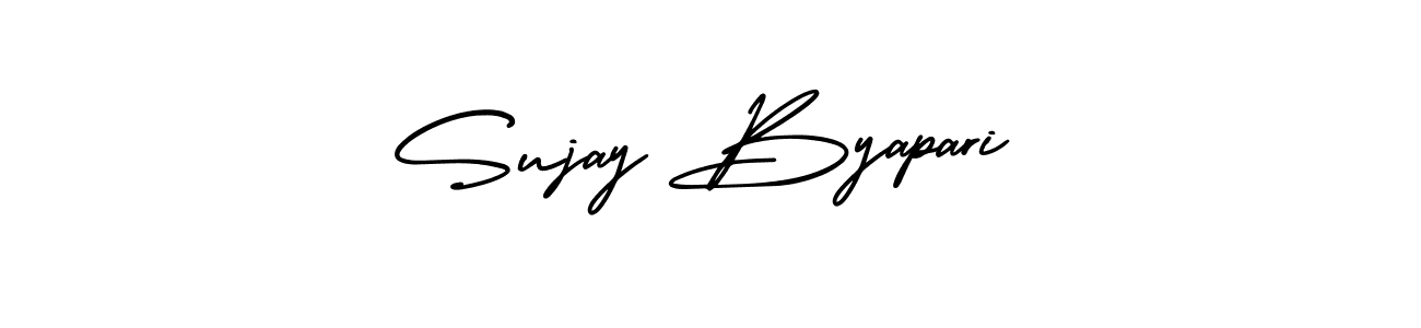 This is the best signature style for the Sujay Byapari name. Also you like these signature font (AmerikaSignatureDemo-Regular). Mix name signature. Sujay Byapari signature style 3 images and pictures png