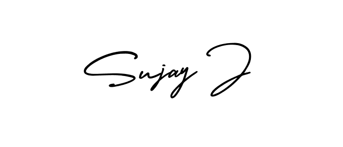 Use a signature maker to create a handwritten signature online. With this signature software, you can design (AmerikaSignatureDemo-Regular) your own signature for name Sujay J. Sujay J signature style 3 images and pictures png