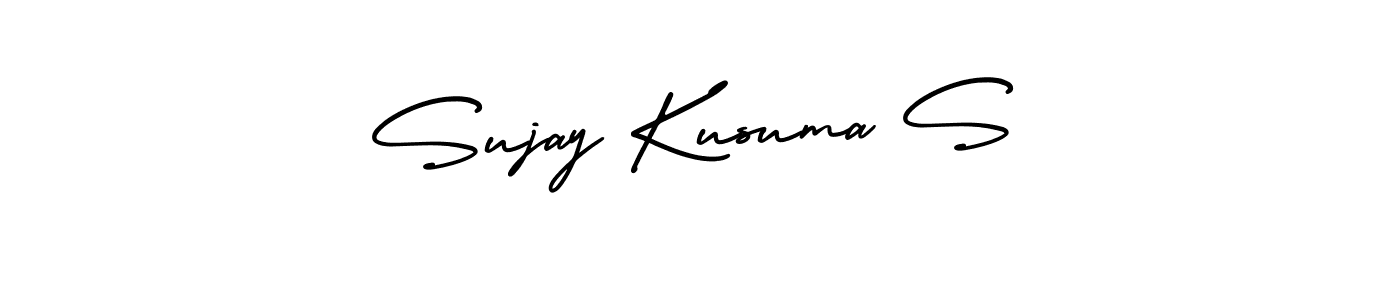 Make a beautiful signature design for name Sujay Kusuma S. With this signature (AmerikaSignatureDemo-Regular) style, you can create a handwritten signature for free. Sujay Kusuma S signature style 3 images and pictures png