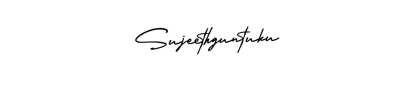 How to Draw Sujeethguntuku signature style? AmerikaSignatureDemo-Regular is a latest design signature styles for name Sujeethguntuku. Sujeethguntuku signature style 3 images and pictures png
