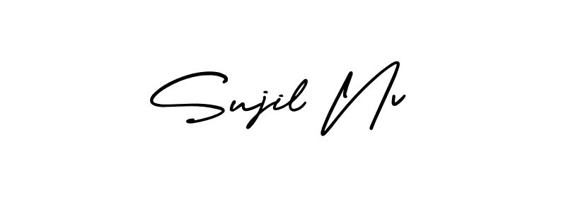 How to make Sujil Nv signature? AmerikaSignatureDemo-Regular is a professional autograph style. Create handwritten signature for Sujil Nv name. Sujil Nv signature style 3 images and pictures png