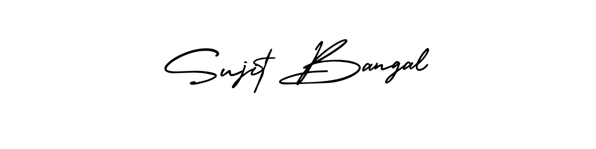 How to Draw Sujit Bangal signature style? AmerikaSignatureDemo-Regular is a latest design signature styles for name Sujit Bangal. Sujit Bangal signature style 3 images and pictures png