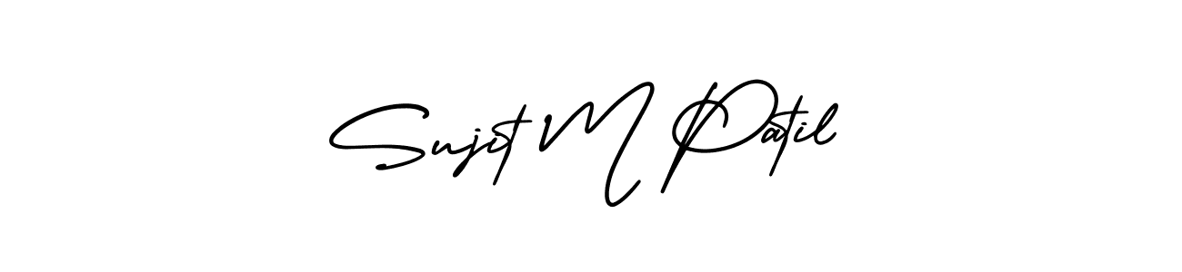 The best way (AmerikaSignatureDemo-Regular) to make a short signature is to pick only two or three words in your name. The name Sujit M Patil include a total of six letters. For converting this name. Sujit M Patil signature style 3 images and pictures png