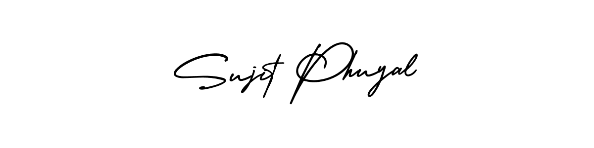 You should practise on your own different ways (AmerikaSignatureDemo-Regular) to write your name (Sujit Phuyal) in signature. don't let someone else do it for you. Sujit Phuyal signature style 3 images and pictures png
