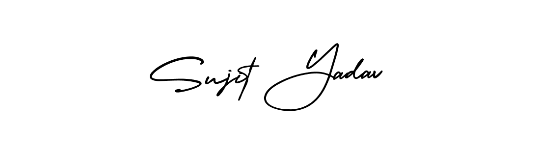 This is the best signature style for the Sujit Yadav name. Also you like these signature font (AmerikaSignatureDemo-Regular). Mix name signature. Sujit Yadav signature style 3 images and pictures png