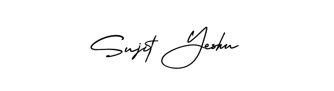 How to make Sujit Yeshu name signature. Use AmerikaSignatureDemo-Regular style for creating short signs online. This is the latest handwritten sign. Sujit Yeshu signature style 3 images and pictures png