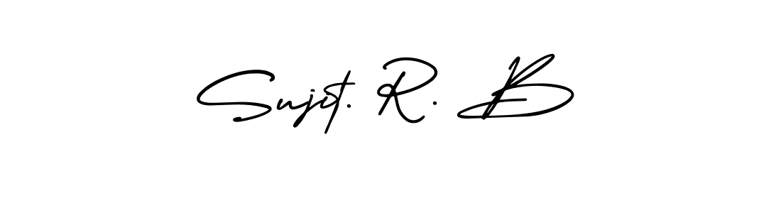 The best way (AmerikaSignatureDemo-Regular) to make a short signature is to pick only two or three words in your name. The name Sujit. R. B include a total of six letters. For converting this name. Sujit. R. B signature style 3 images and pictures png