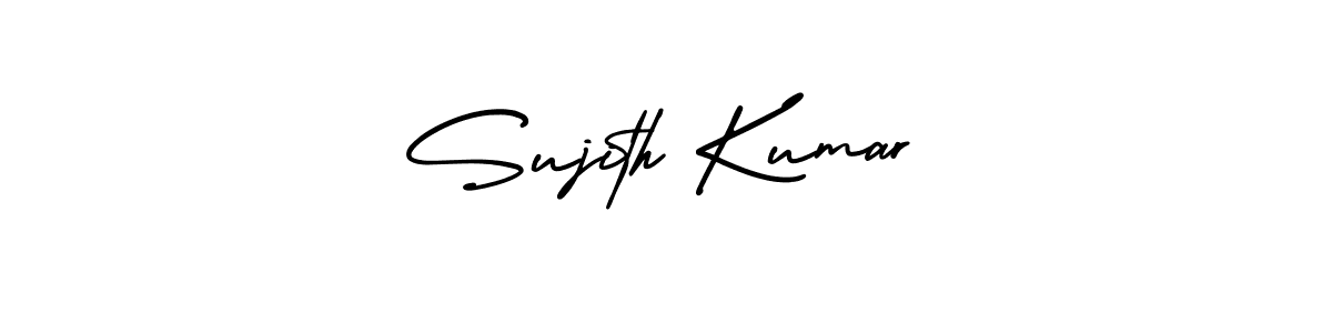 You should practise on your own different ways (AmerikaSignatureDemo-Regular) to write your name (Sujith Kumar) in signature. don't let someone else do it for you. Sujith Kumar signature style 3 images and pictures png