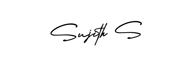 if you are searching for the best signature style for your name Sujith S. so please give up your signature search. here we have designed multiple signature styles  using AmerikaSignatureDemo-Regular. Sujith S signature style 3 images and pictures png