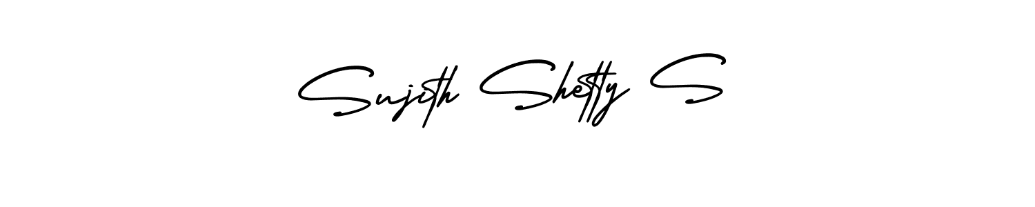 How to make Sujith Shetty S name signature. Use AmerikaSignatureDemo-Regular style for creating short signs online. This is the latest handwritten sign. Sujith Shetty S signature style 3 images and pictures png