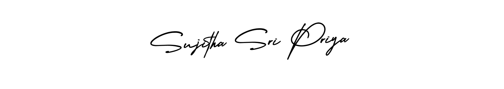 The best way (AmerikaSignatureDemo-Regular) to make a short signature is to pick only two or three words in your name. The name Sujitha Sri Priya include a total of six letters. For converting this name. Sujitha Sri Priya signature style 3 images and pictures png