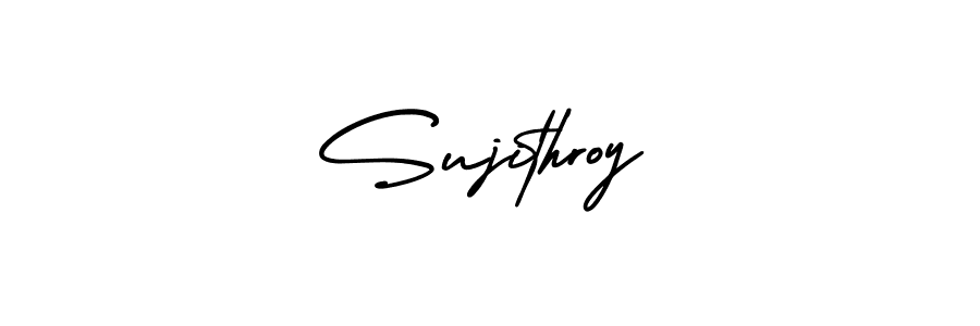 How to Draw Sujithroy signature style? AmerikaSignatureDemo-Regular is a latest design signature styles for name Sujithroy. Sujithroy signature style 3 images and pictures png