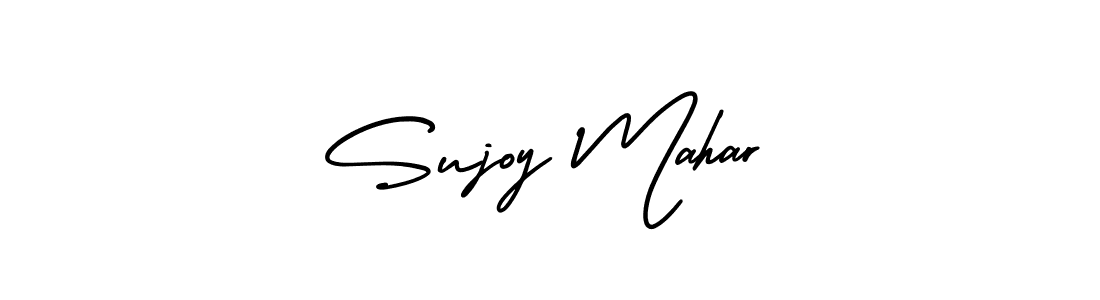 How to Draw Sujoy Mahar signature style? AmerikaSignatureDemo-Regular is a latest design signature styles for name Sujoy Mahar. Sujoy Mahar signature style 3 images and pictures png