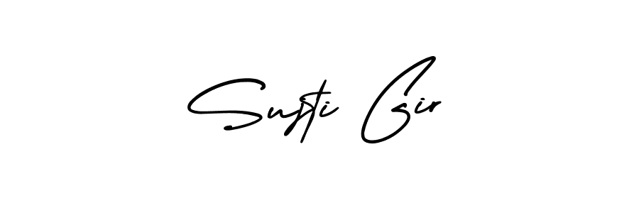 if you are searching for the best signature style for your name Sujti Gir. so please give up your signature search. here we have designed multiple signature styles  using AmerikaSignatureDemo-Regular. Sujti Gir signature style 3 images and pictures png